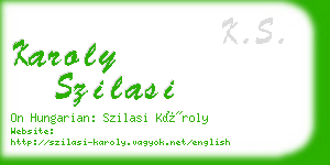 karoly szilasi business card